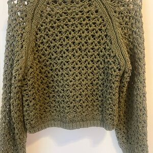 Z Supply Open Knit Olive Sweater